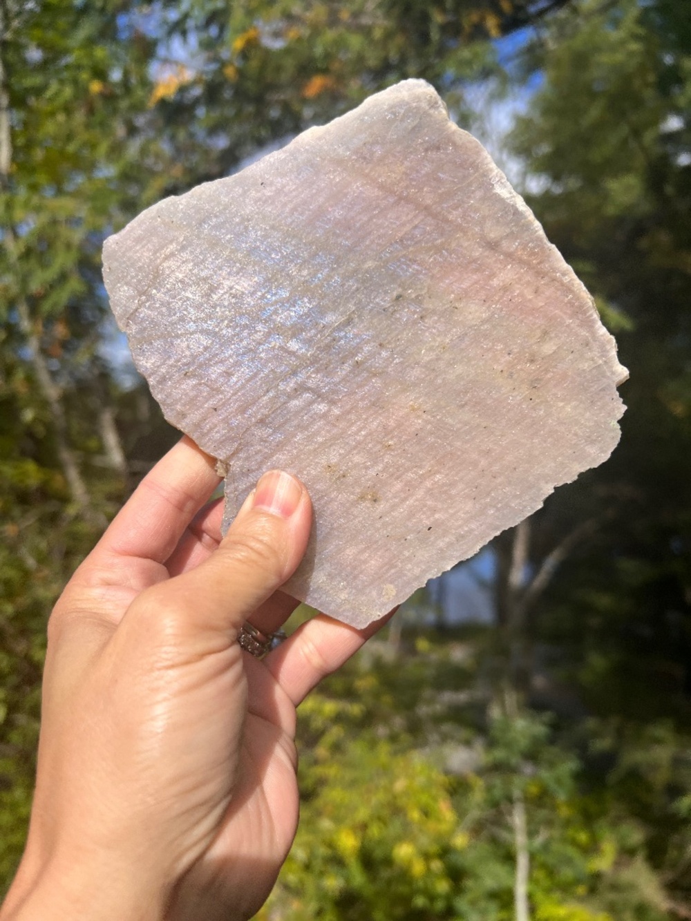 Moonstone (8) sunstone slab with stand | crystal